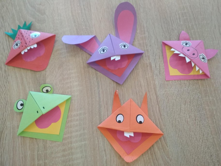 Origami záložka-veselé zvířátko