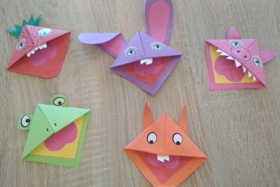 Origami záložka-veselé zvířátko