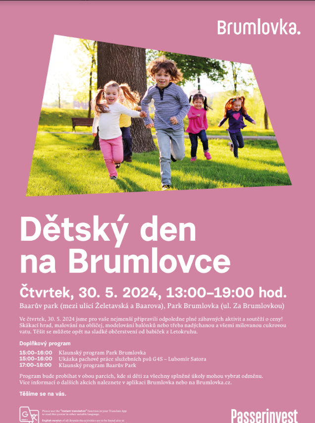 Pozvánka na Dětský den na Brumlovce