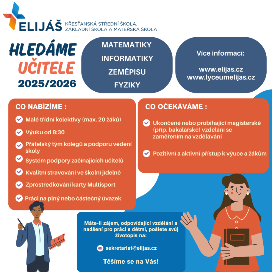 Hledáme nové kolegy na příští školní rok – přidejte se k nám!